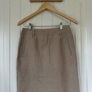 Classic Tan Checkered Skirt